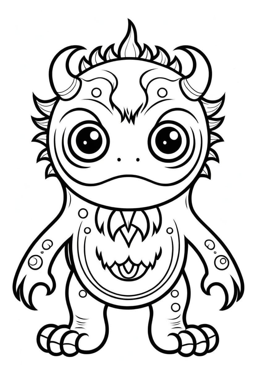 Cute Monster — free printable coloring page to download and print