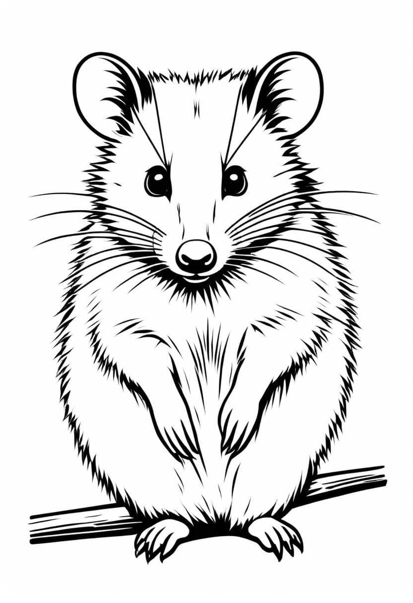 Cute Mouse Drawing — free printable coloring page to download and print