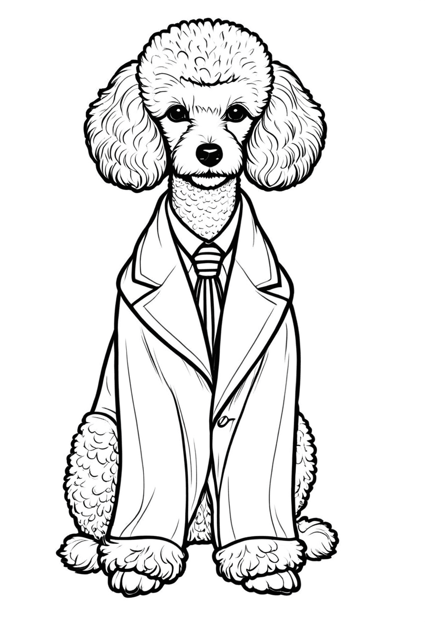 Cute Puppy Business — free printable coloring page to download and print