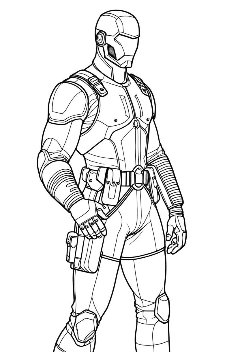 Cyber Soldier Prepared — free printable coloring page to download and print