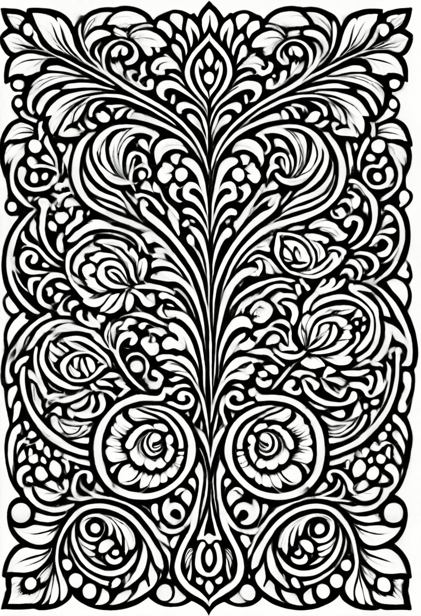 Decorative Scrollwork — free printable coloring page to download and print
