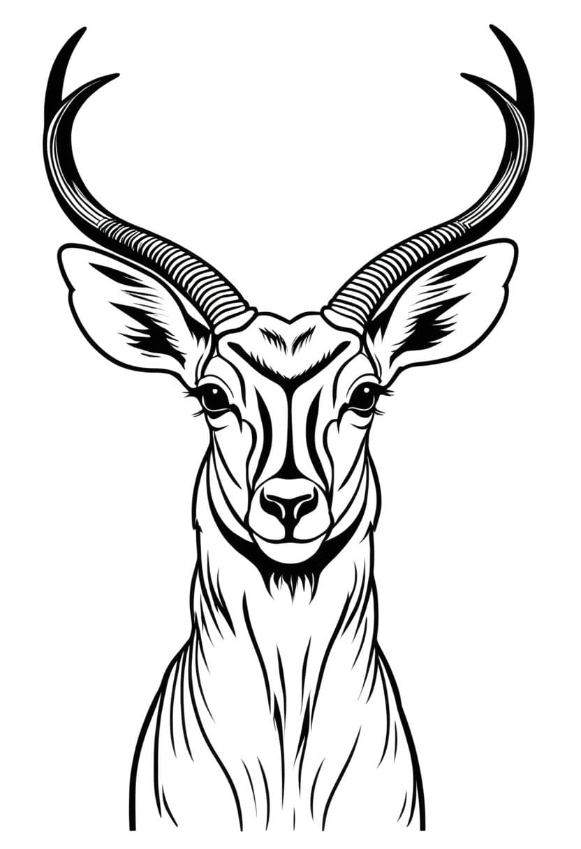 Deer Head — free printable coloring page to download and print