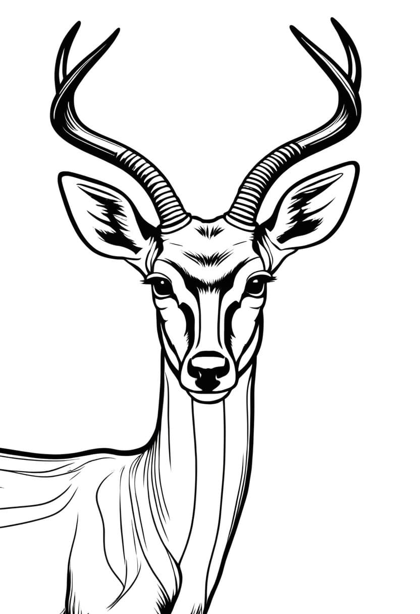 Deer Profile — free printable coloring page to download and print