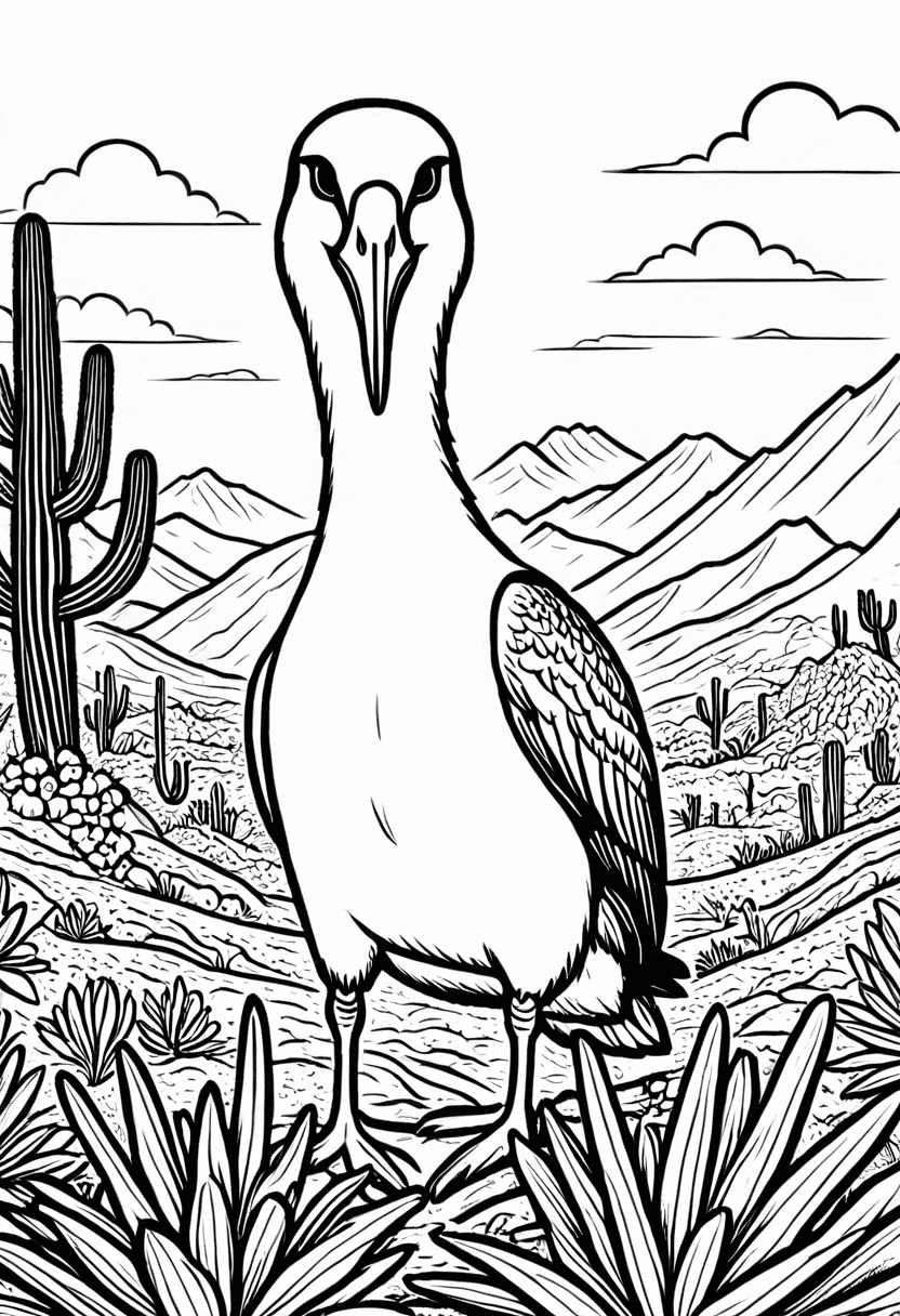 Desert Bird — free printable coloring page to download and print