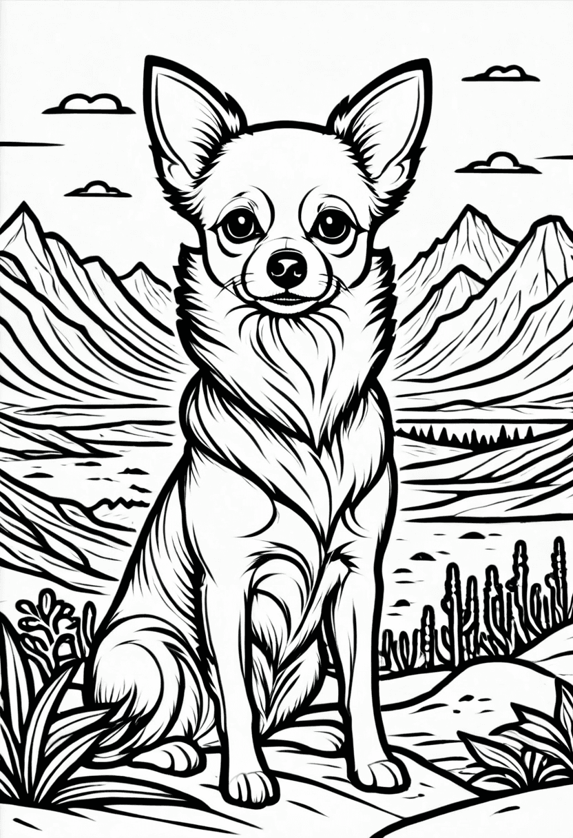 Desert Chihuahua — free printable coloring page to download and print