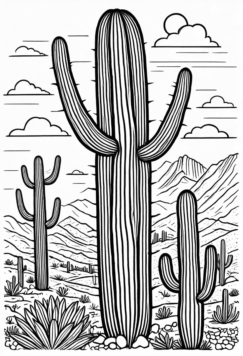 Desert Adventure — free printable coloring page to download and print