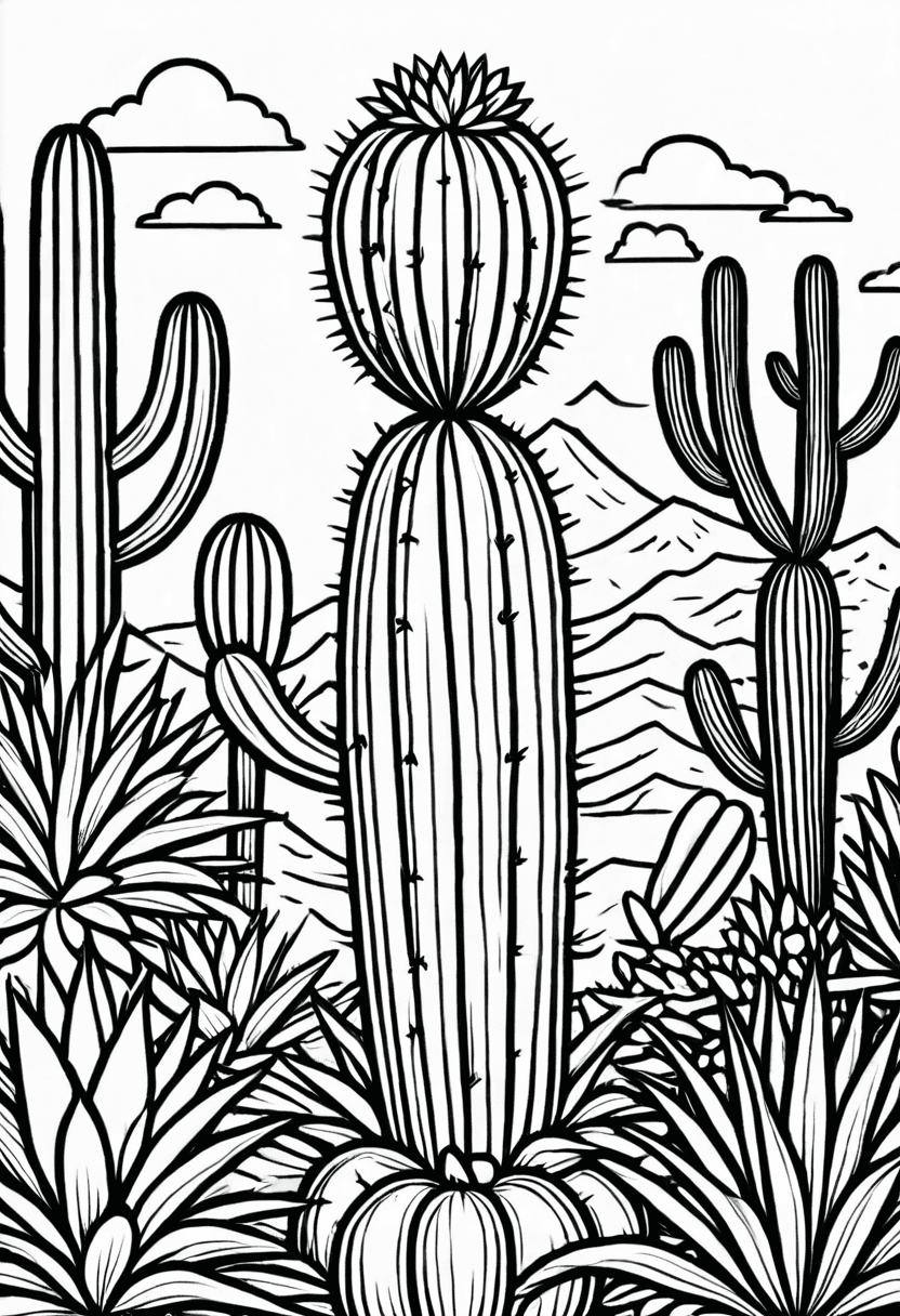 Desert Adventure — free printable coloring page to download and print