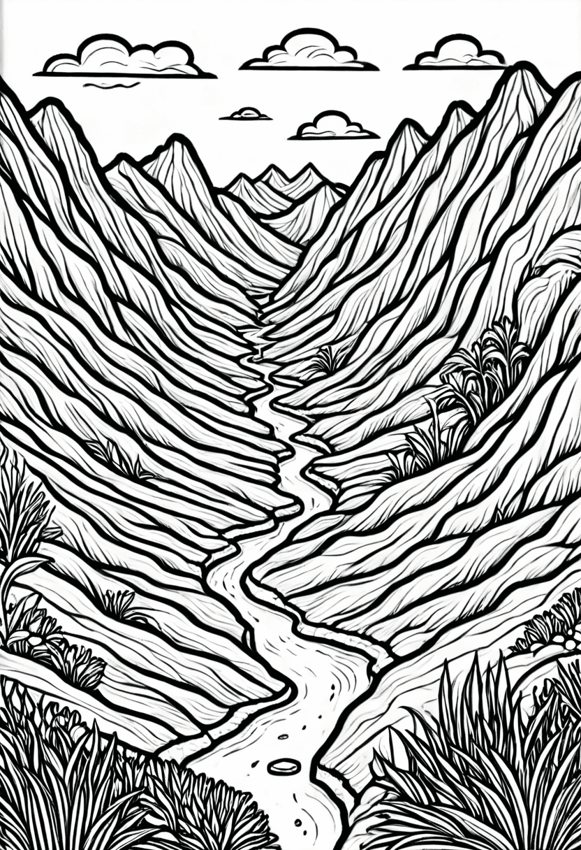Desert Crossing Adventure — free printable coloring page to download and print