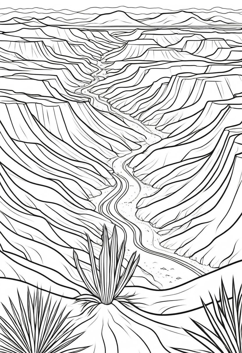 Desert Escapade — free printable coloring page to download and print