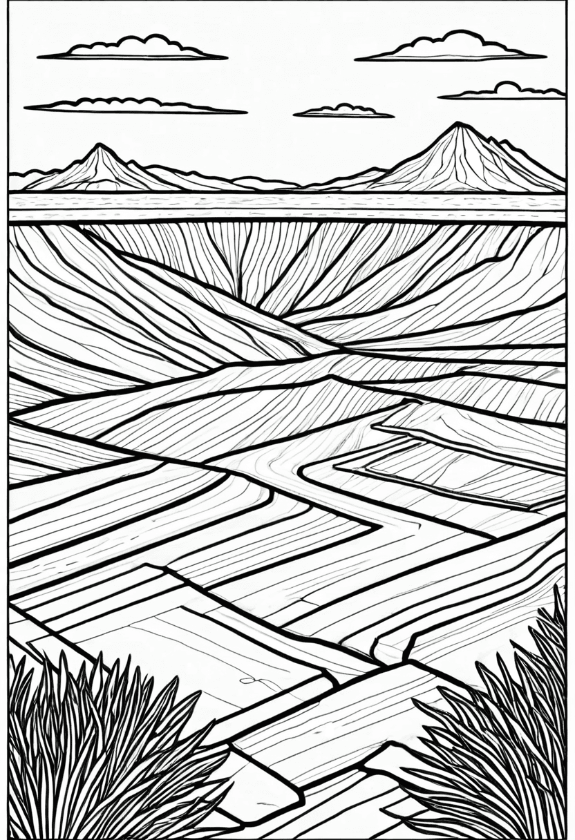 Desert Landscape — free printable coloring page to download and print