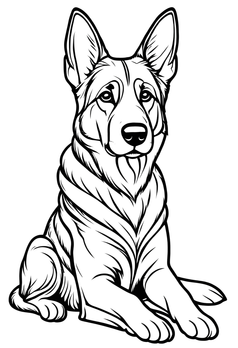 Detailed Dog — free printable coloring page to download and print