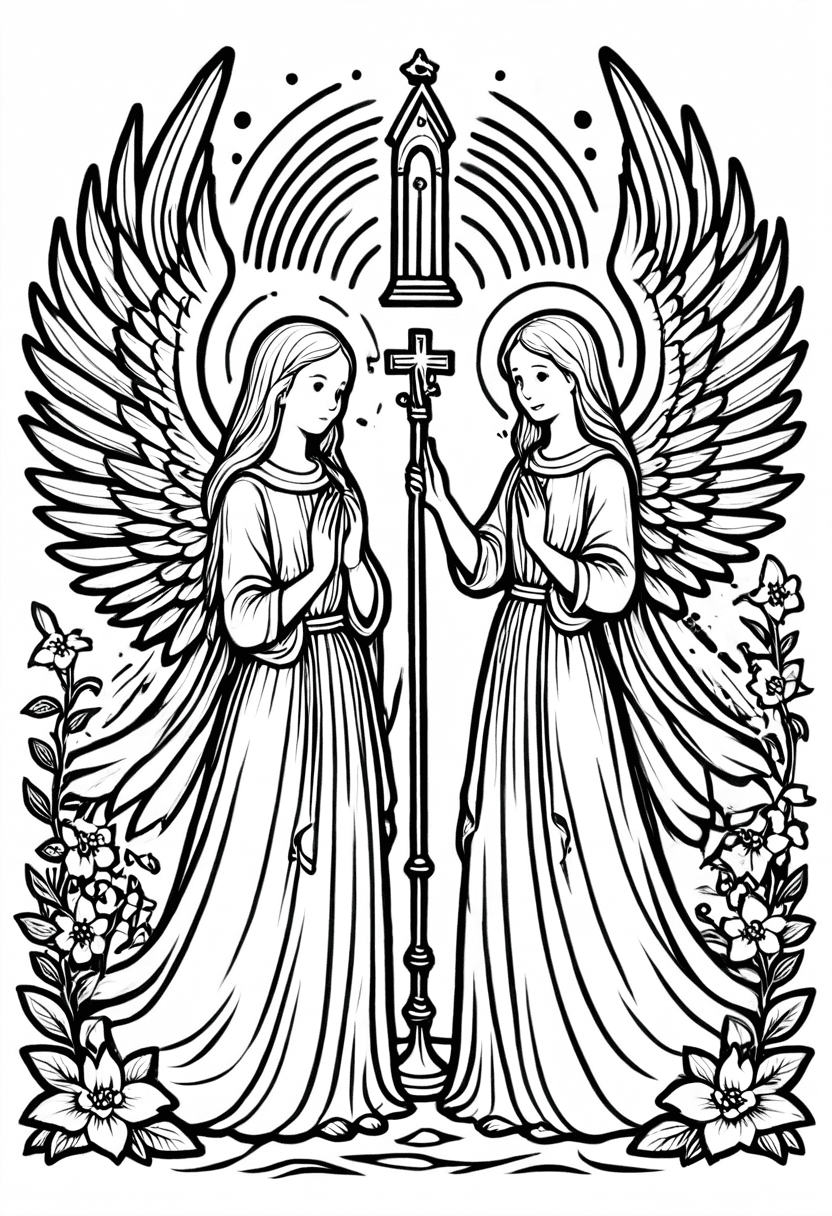 Divine Conversation — free printable coloring page to download and print