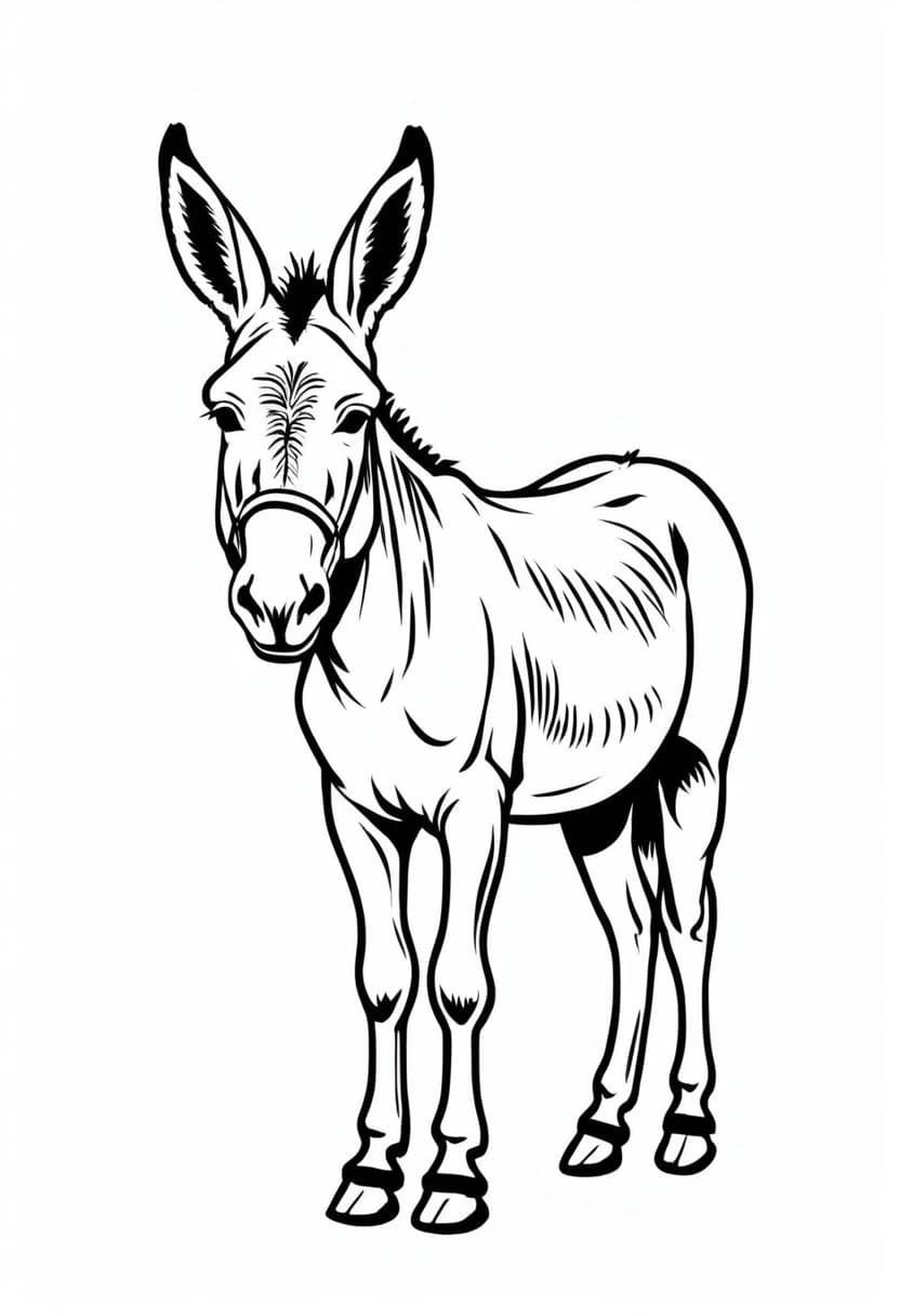 Donkey Chill Time — free printable coloring page to download and print