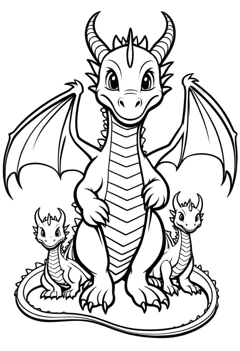 Dragon Flight Lesson — free printable coloring page to download and print