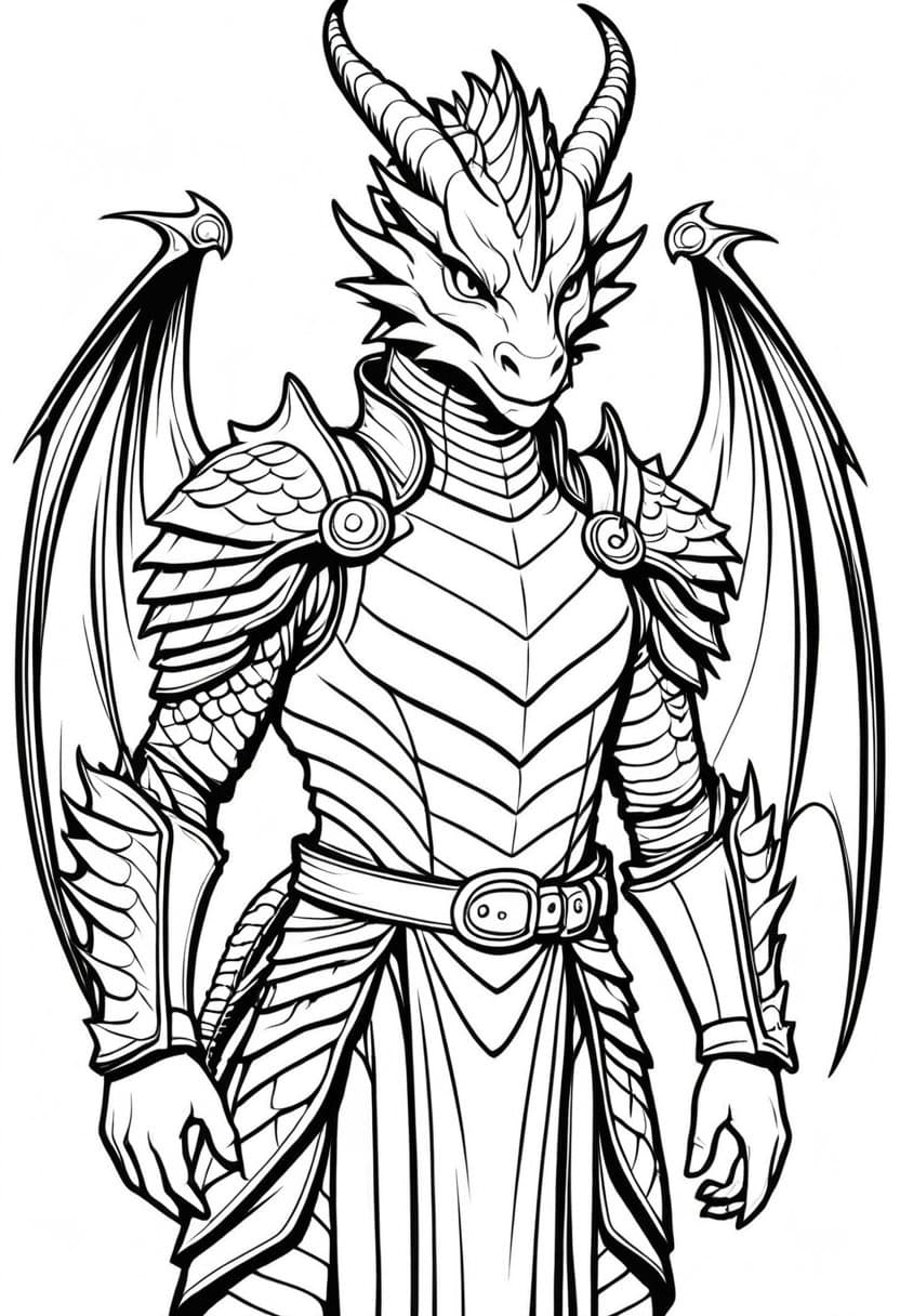 Dragon Knight — free printable coloring page to download and print