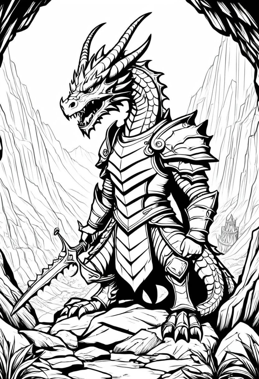 Dragons Armory Adventure — free printable coloring page to download and print