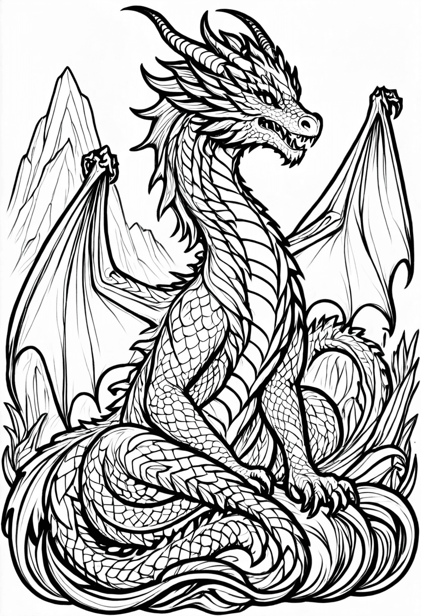 Dragons Lair — free printable coloring page to download and print