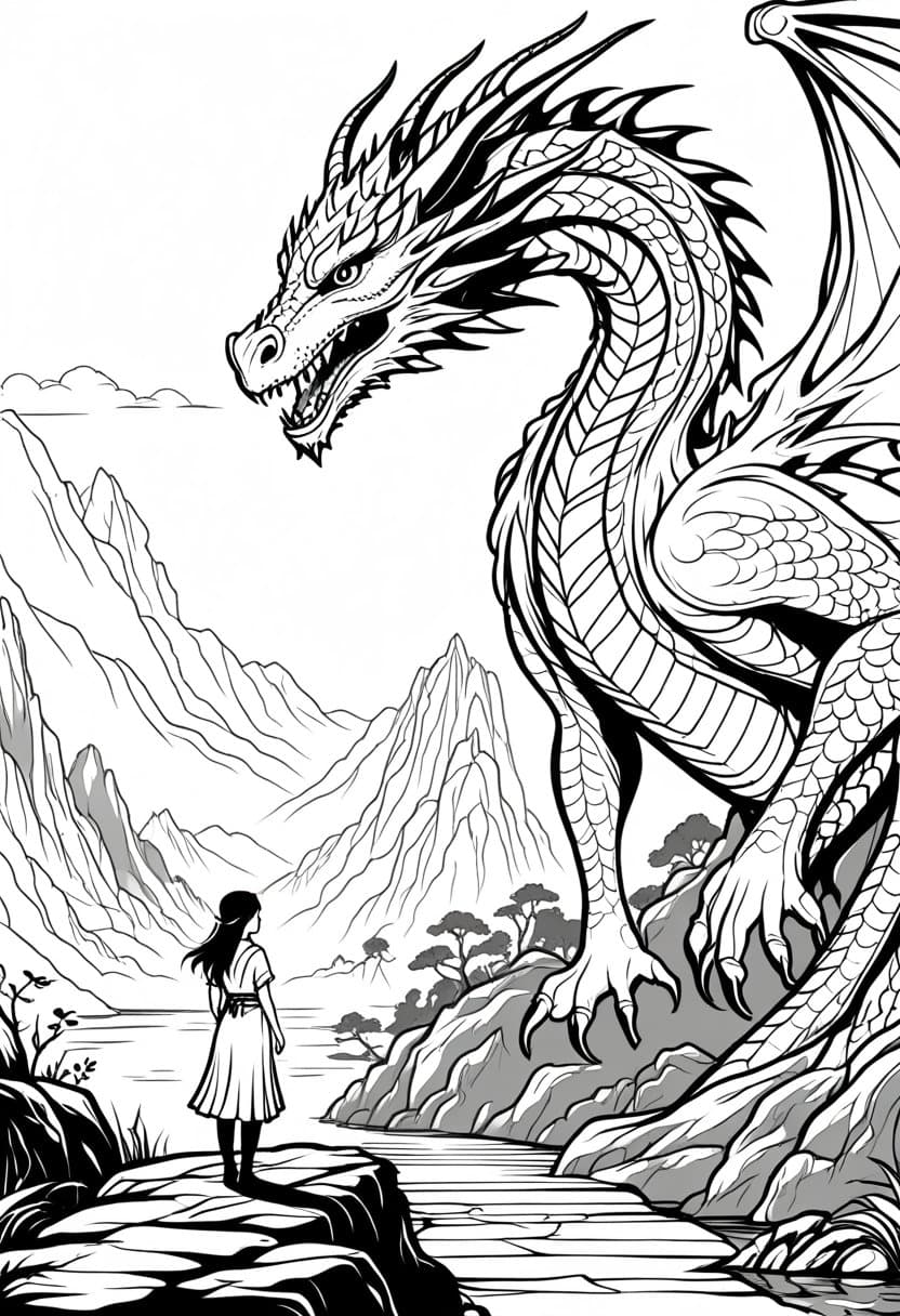 Dragons Watch — free printable coloring page to download and print