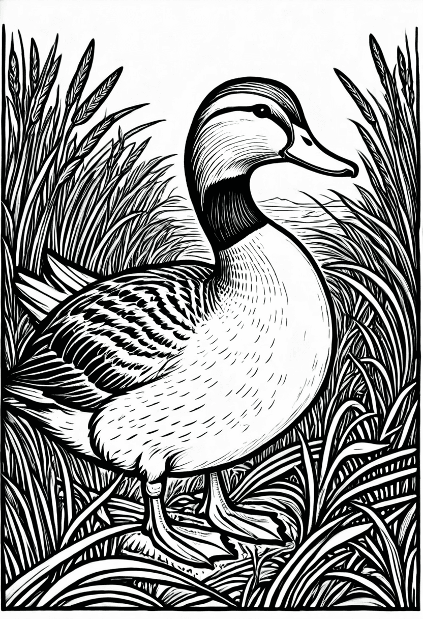 Duck Delight — free printable coloring page to download and print