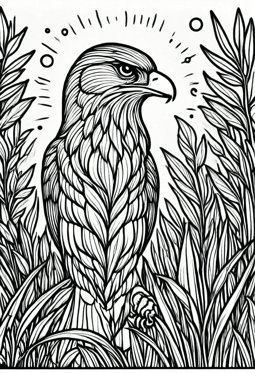 Eagle in Flight — free printable coloring page to download and print
