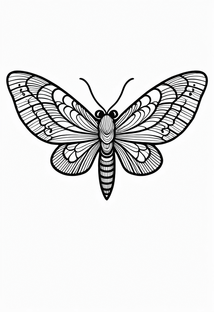Elegant Butterfly Art — free printable coloring page to download and print