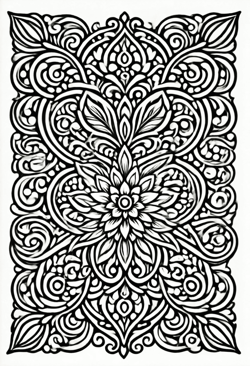 Elegant Floral Designs — free printable coloring page to download and print