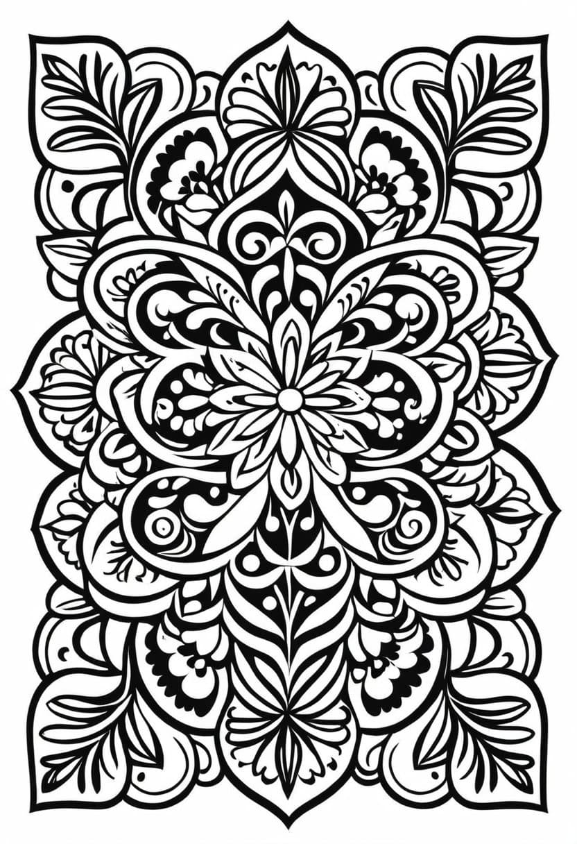 Elegant Pattern — free printable coloring page to download and print