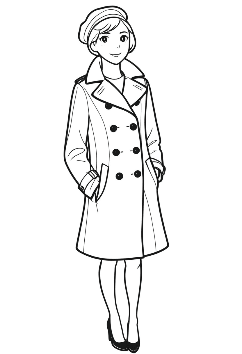 Elegant Winter Fashion — free printable coloring page to download and print