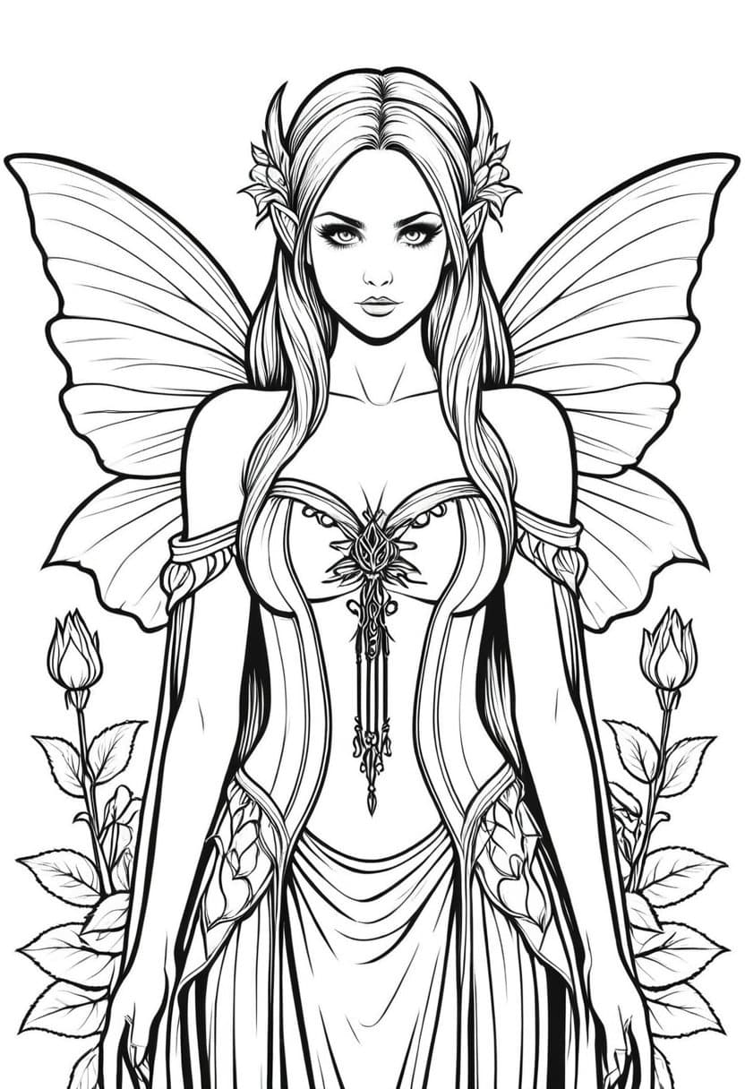 Elf Queen Sheet — free printable coloring page to download and print