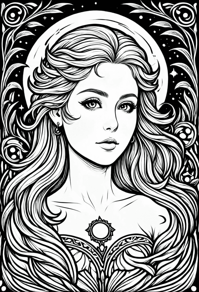 Enchanted Beauty — free printable coloring page to download and print