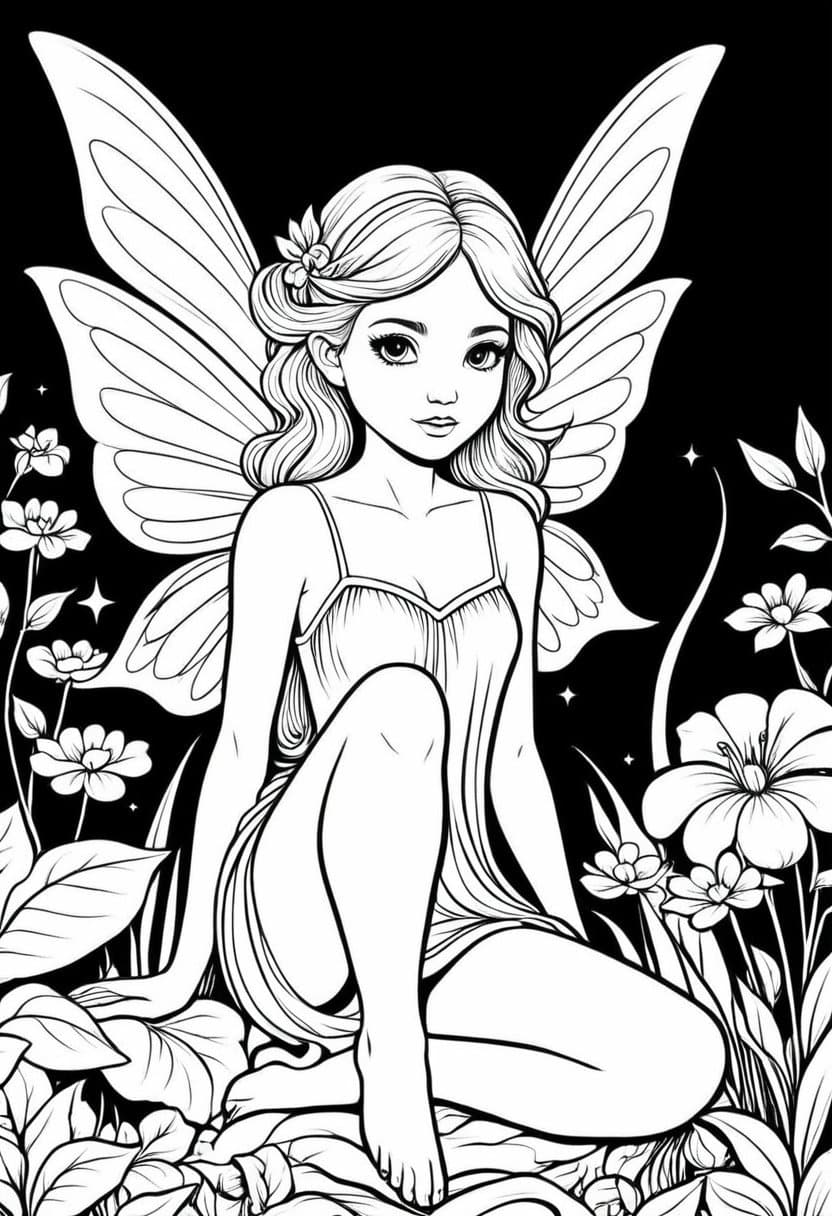 Enchanted Garden Tranquility — free printable coloring page to download and print