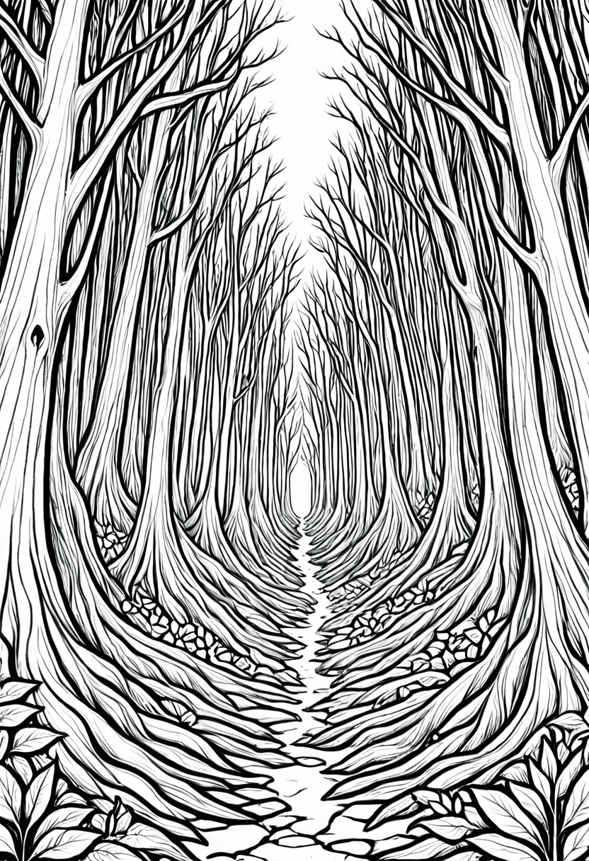 Enchanted Path — free printable coloring page to download and print