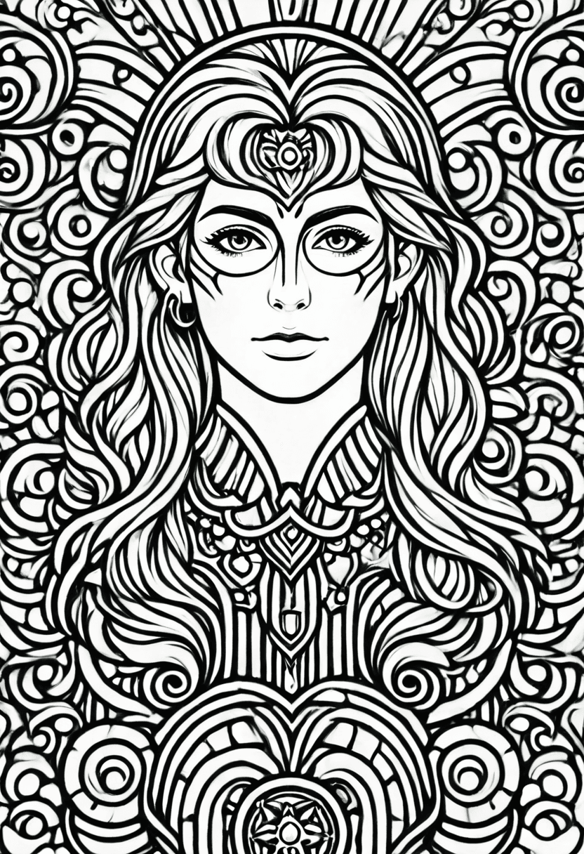 Enigmatic Muse — free printable coloring page to download and print