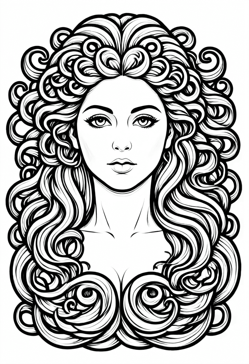 Ethereal Beauty — free printable coloring page to download and print