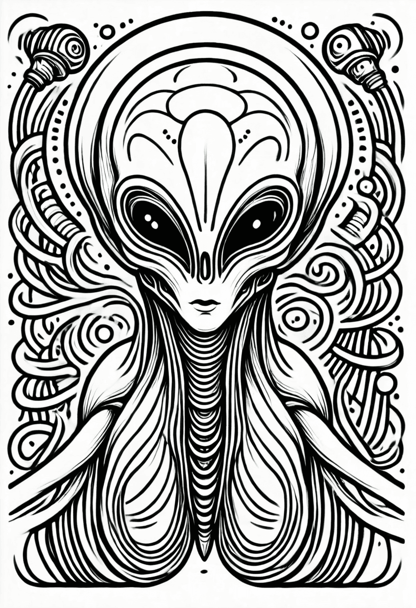 Extraterrestrial Artistry — free printable coloring page to download and print