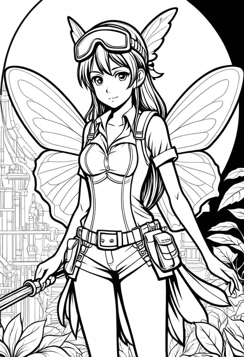 Fairy Engineer — free printable coloring page to download and print