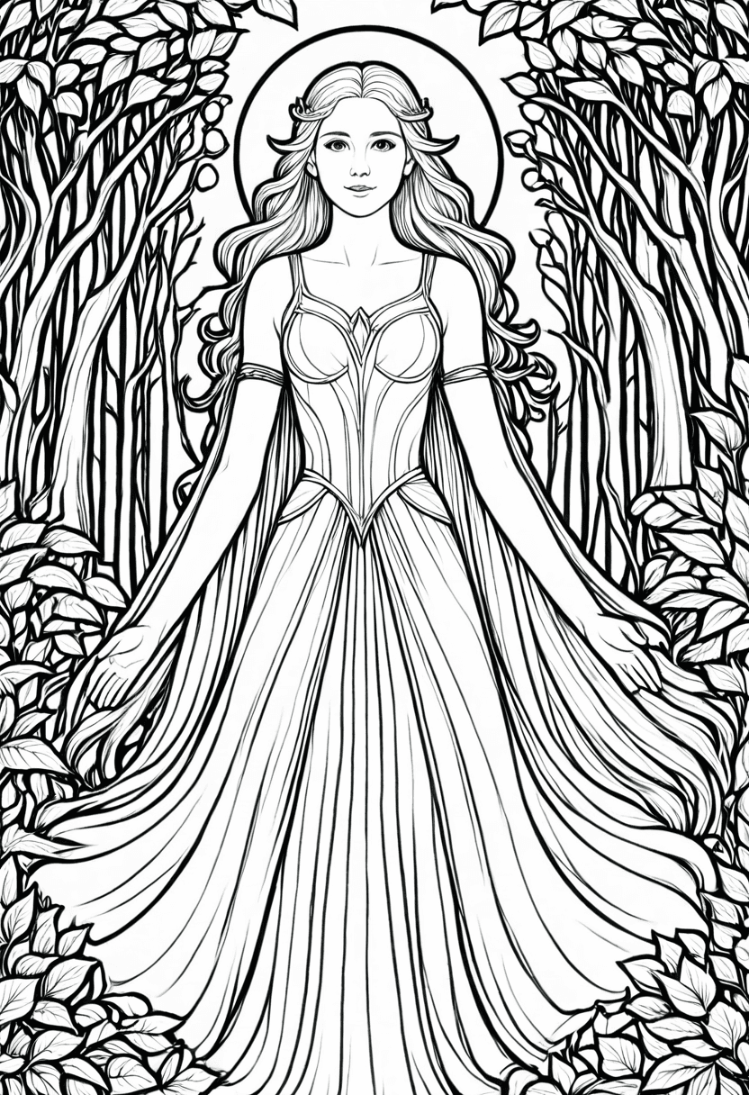 Fairy Tale Princess — free printable coloring page to download and print