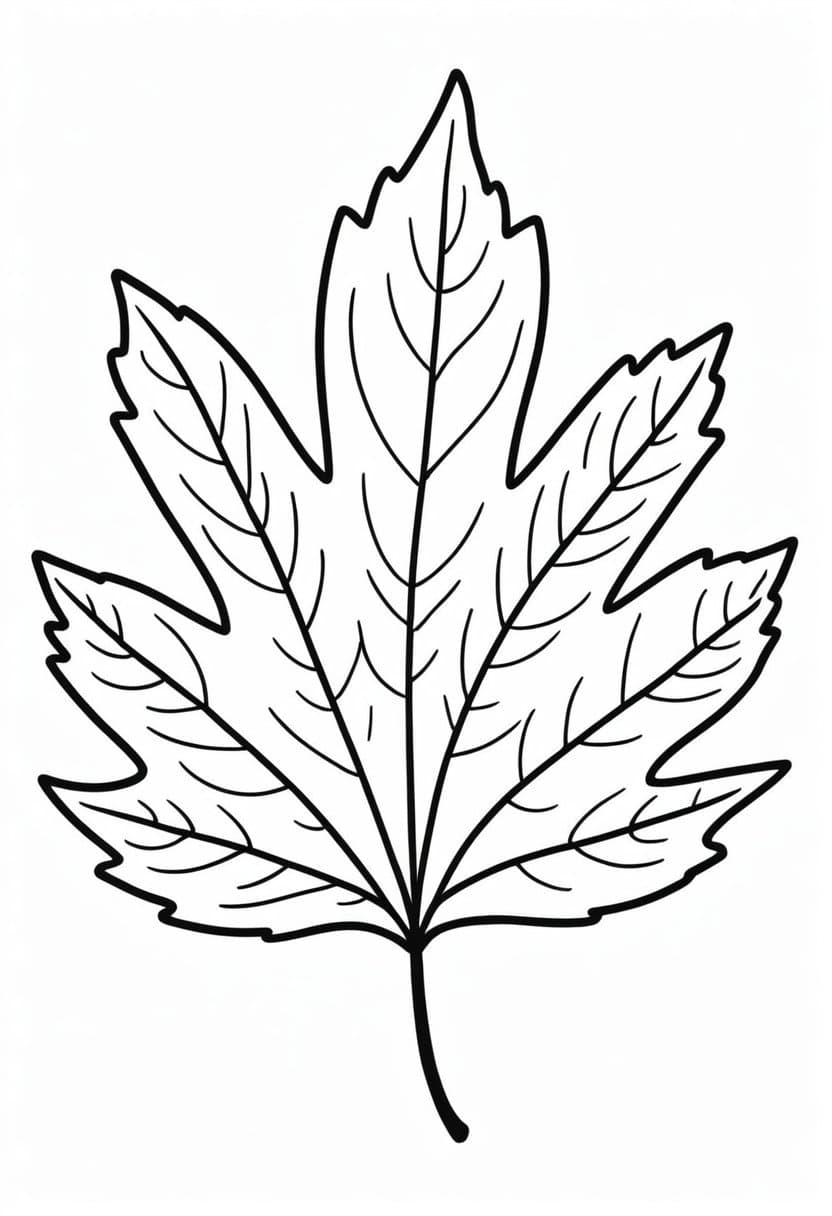 Fall Leaf — free printable coloring page to download and print