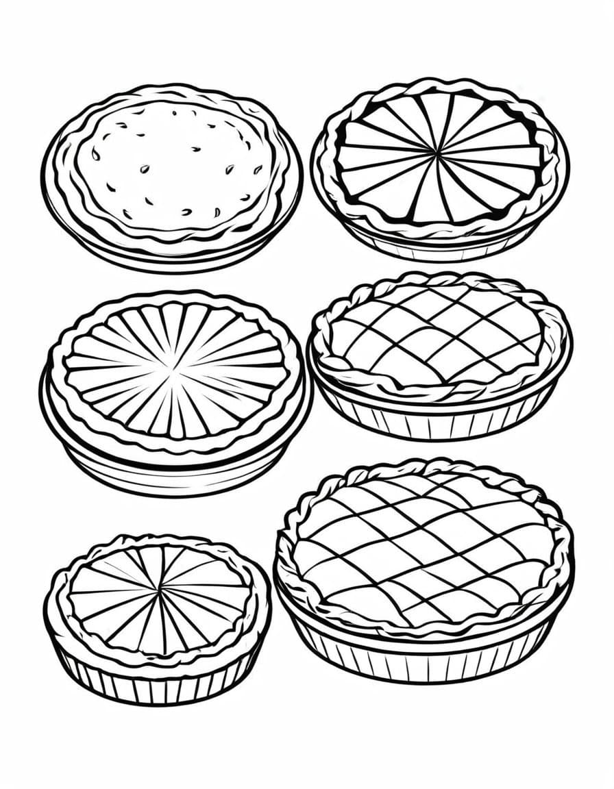 Fall Pastries Collection — free printable coloring page to download and print