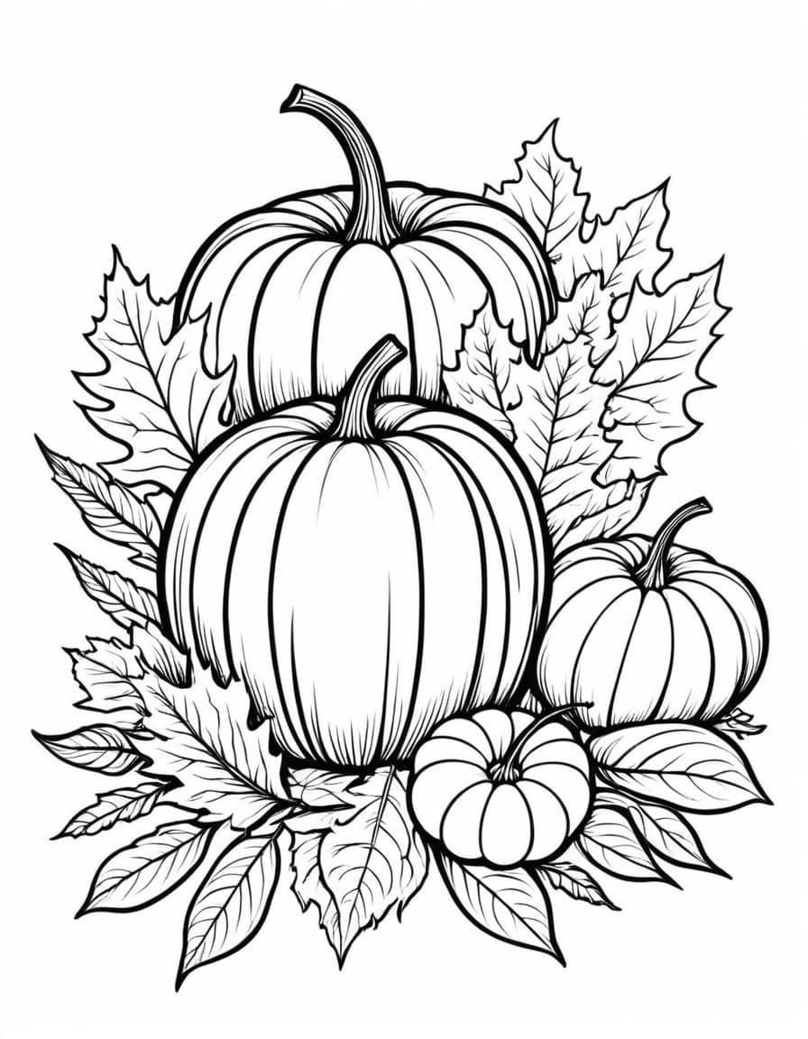 Fall Pumpkin Centerpiece — free printable coloring page to download and print