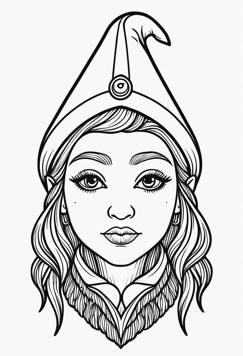 Fantasy Character Portrait — free printable coloring page to download and print