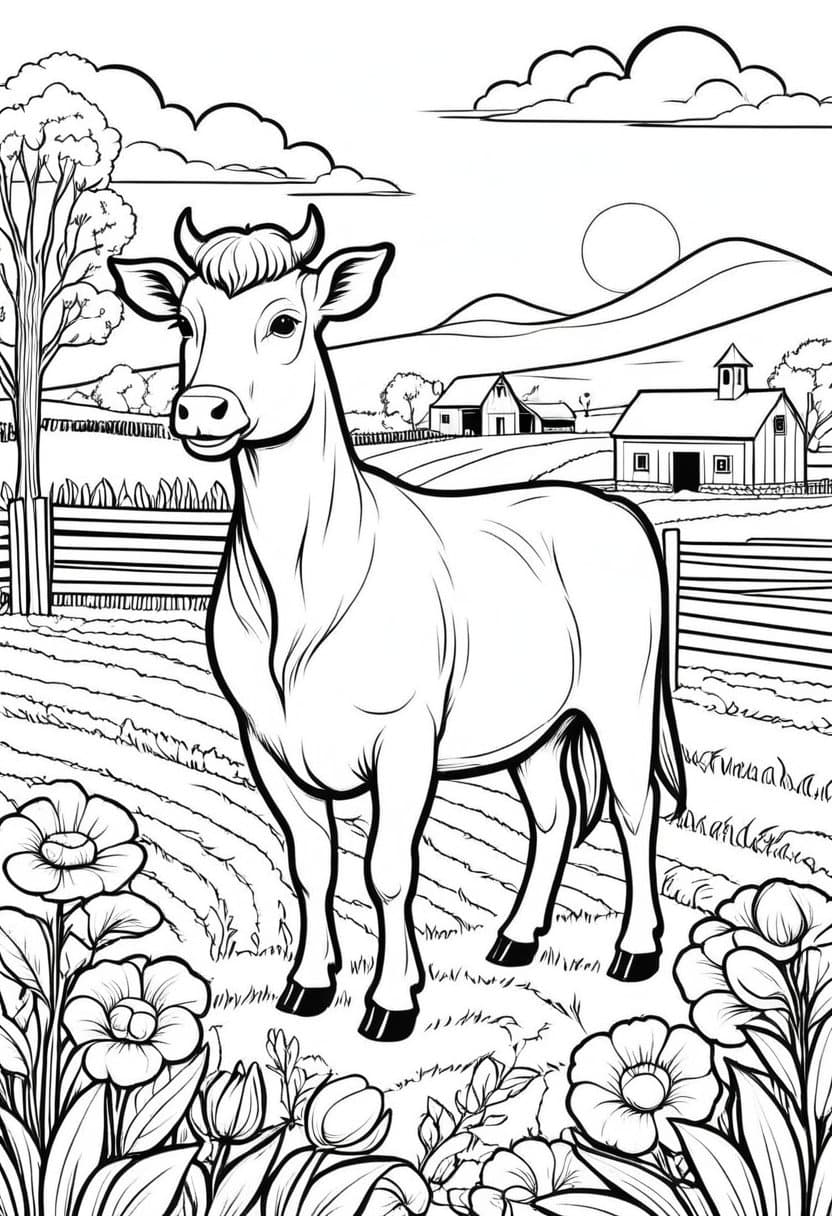 Farm Life — free printable coloring page to download and print