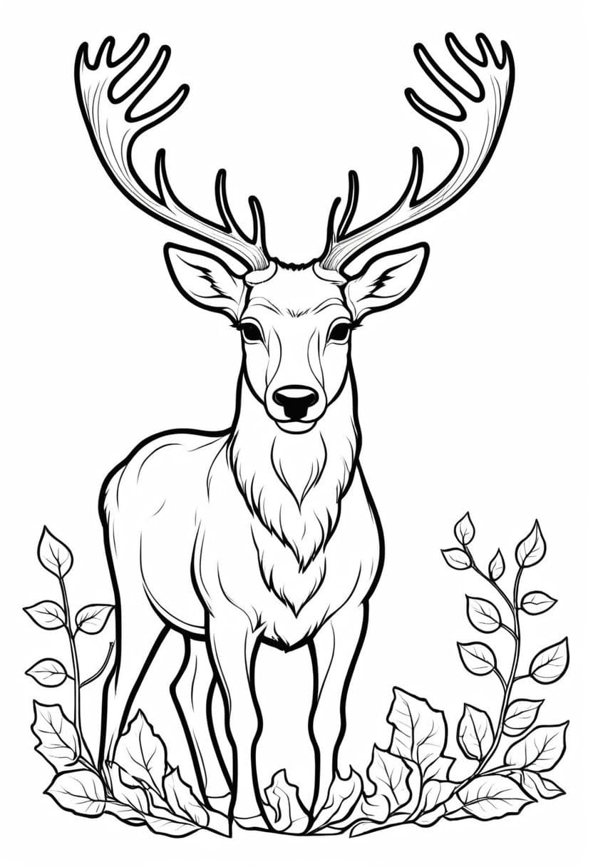 Fawn Amongst Ivy — free printable coloring page to download and print