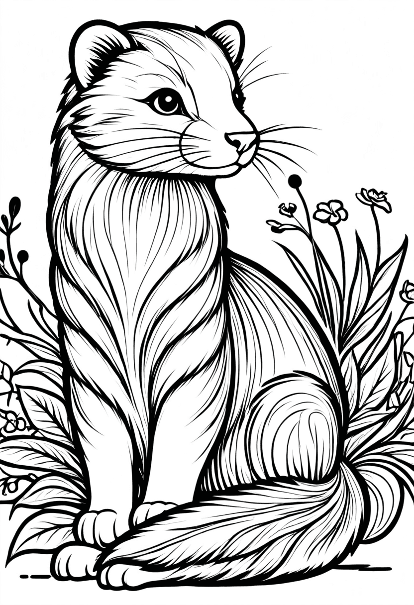 Feline Charm — free printable coloring page to download and print