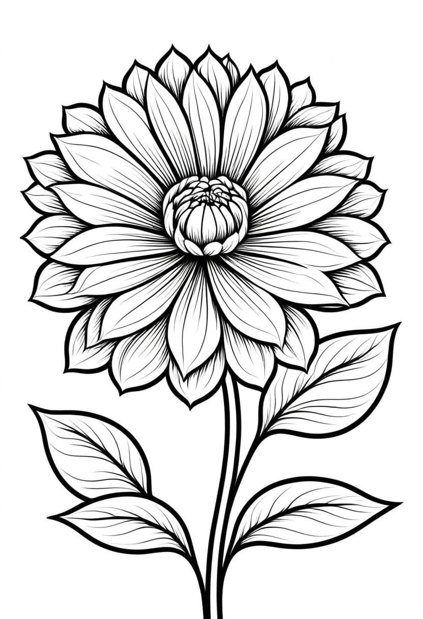 Floral Blossom — free printable coloring page to download and print