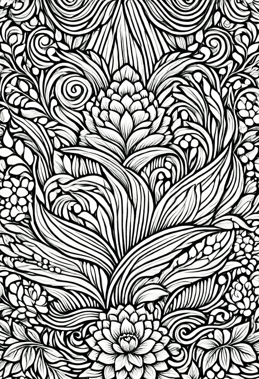 Floral Symphony — free printable coloring page to download and print