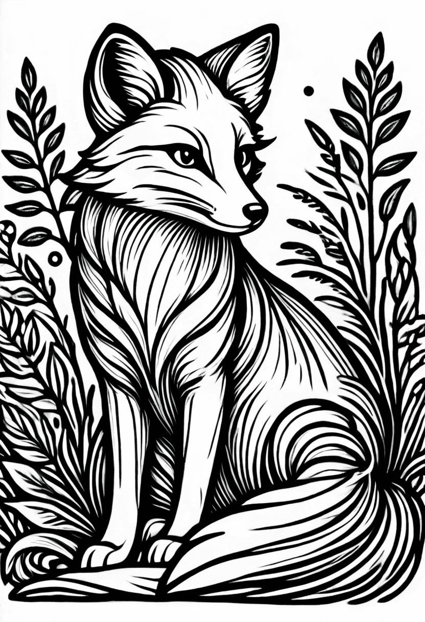 Foxy Friends — free printable coloring page to download and print