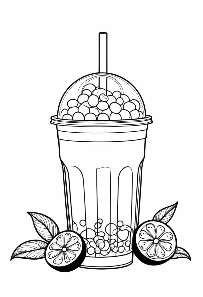 Fruity Iced Tea — free printable coloring page to download and print