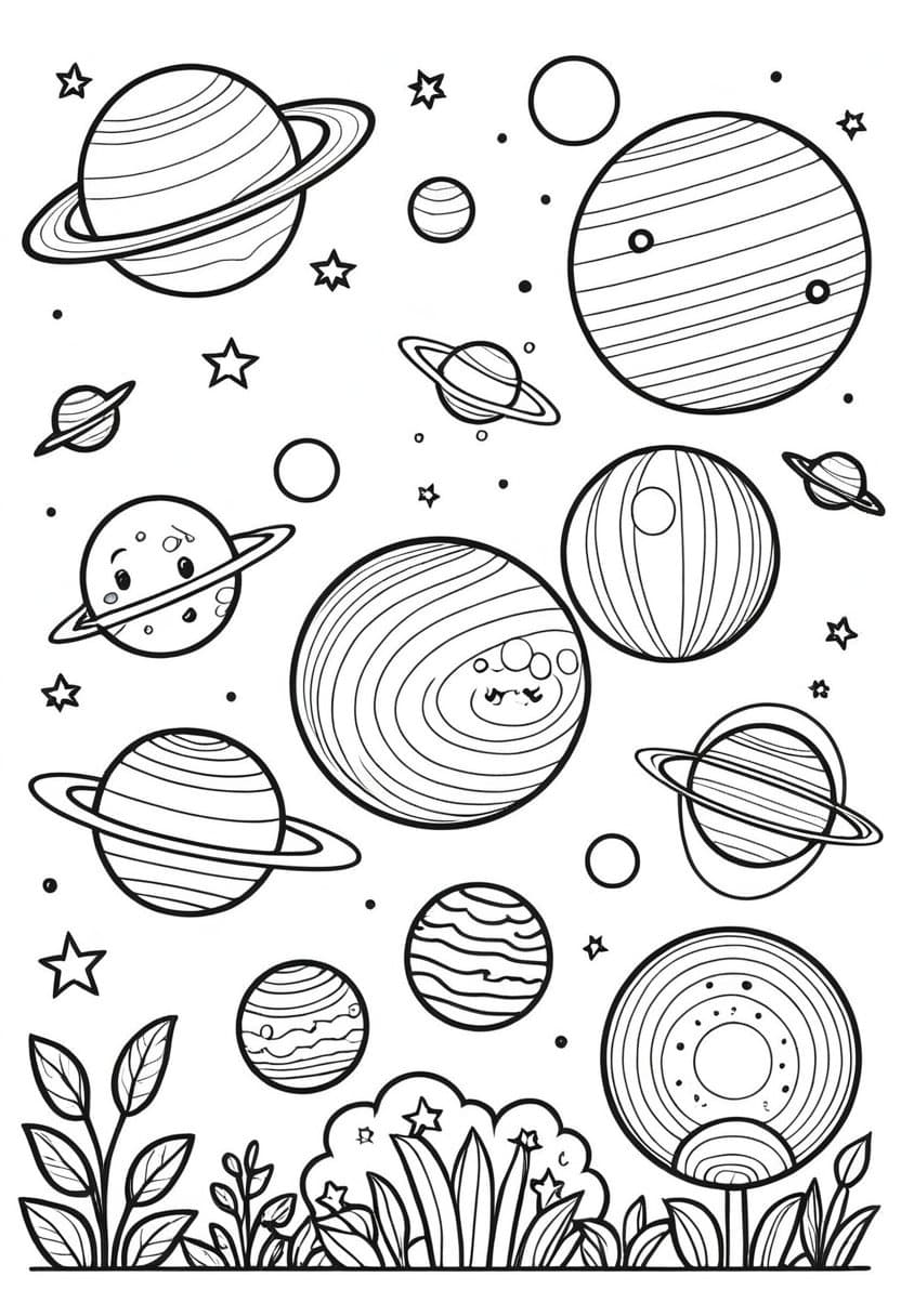 Galactic Exploration — free printable coloring page to download and print