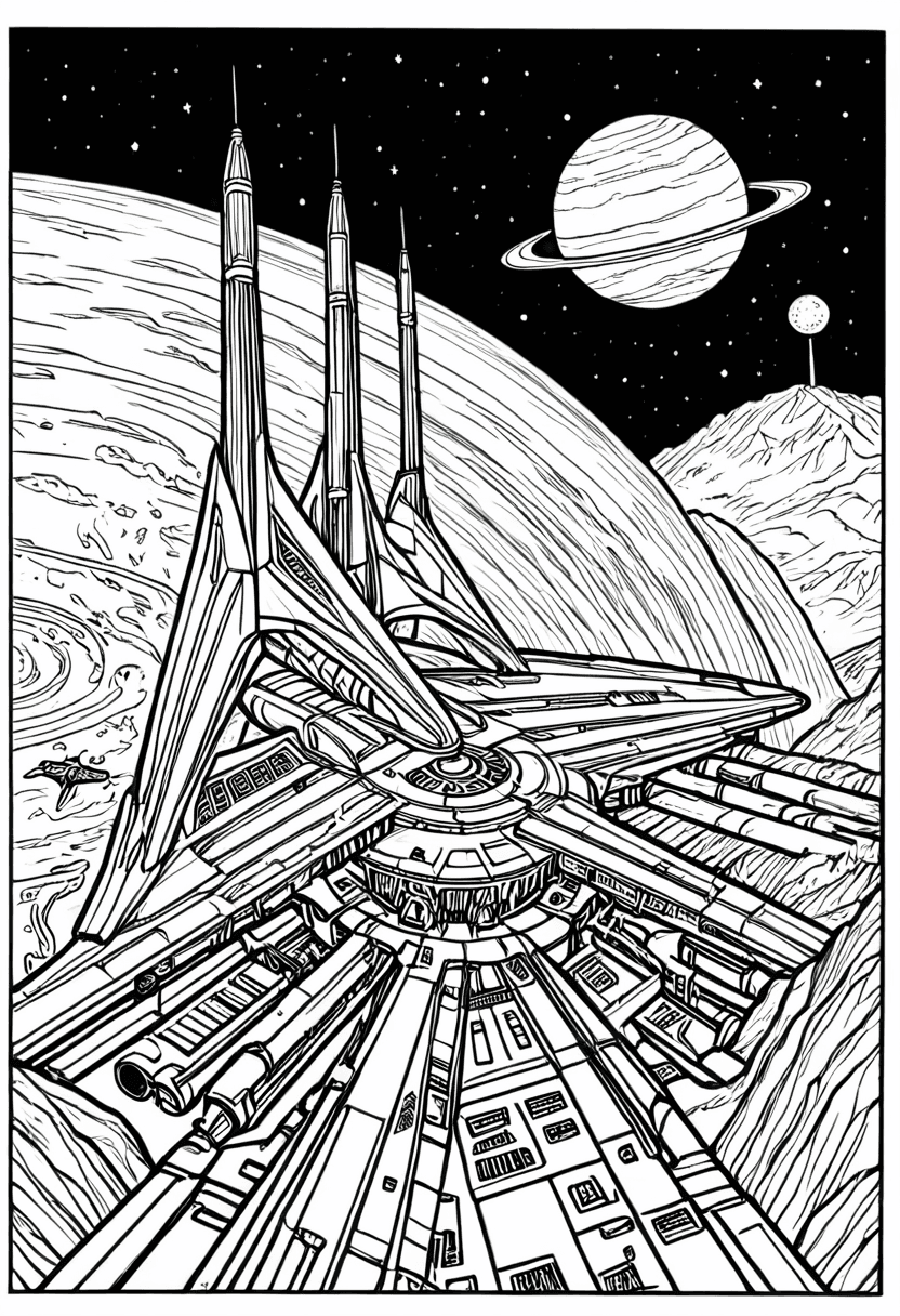 Galactic Odyssey — free printable coloring page to download and print